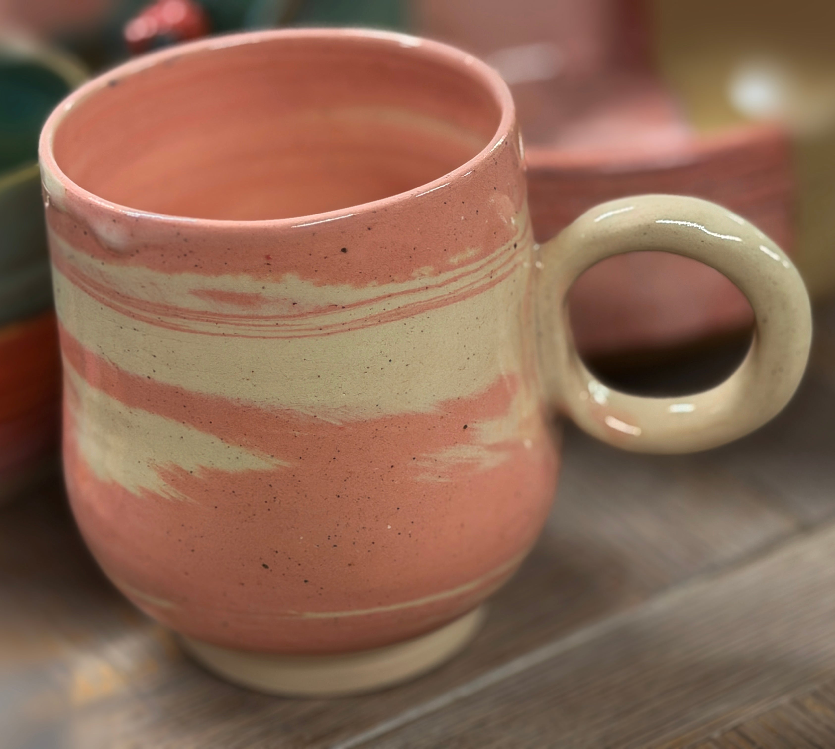 Pink Marbled Mug