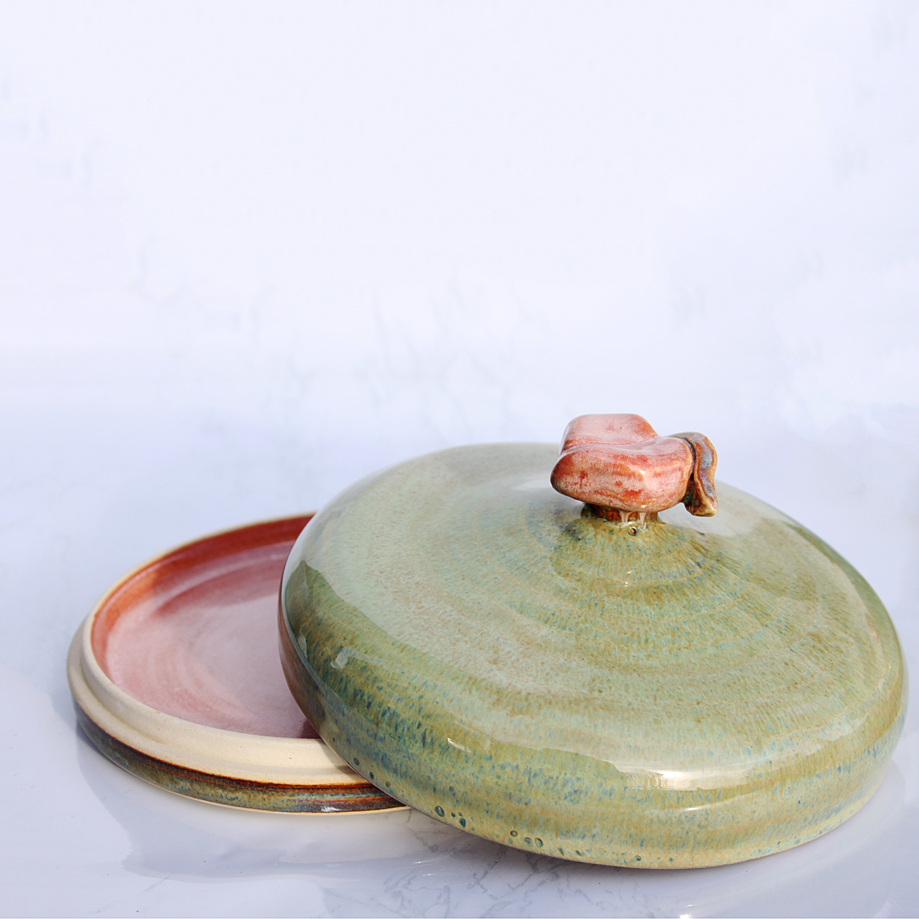 Round Peachy Butter Dishes